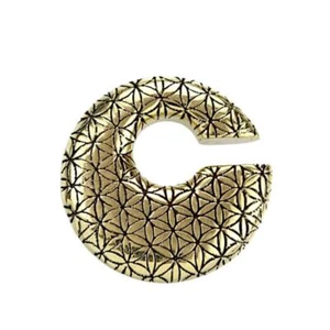 Peso Orecchio Brass Piercing 10mm Fiore della Vita Cerchio - Foto 1 di 5