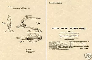 1934 PONTIAC CHIEF KAPUZENORNAMENT PATENT Kunstdruck RAHMENFERTIG!!!! GM - Bild 1 von 1