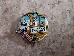 PIN VINTAGE EVANS NOVELTY CO VAMOS A JUNTAR TÍO SAM - Imagen 1 de 3