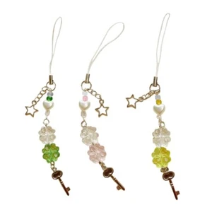 Sweet Leaf Key Heart Pendants Phone Charm Straps Lanyard Purse Accessories - Photo 1 sur 11