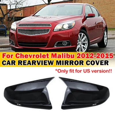 Tapas de cubierta de espejo retrovisor bocina de buey negro brillante para Chevrolet Malibu 2012-2015 Foto 1 de 4