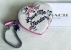 COACH LIMITED EDTION ELVIS HEART CHALK/PINK LEATHER COIN PURSE 28454 EUC