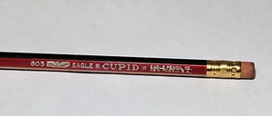 Rare 605 CUPID Eagle Pencil Co. Vintage 3-Color Wood Red/Green/Gold - Wow! - Picture 1 of 15