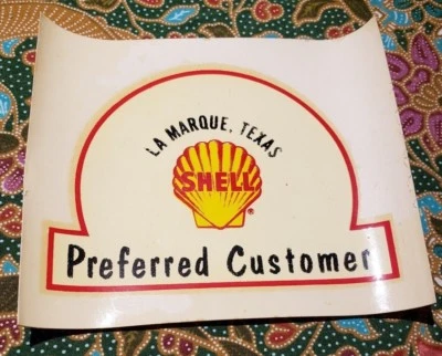 Vintage water decal slide Shell Preferred Customer RARE La Marque TX  - Image 1 of 4