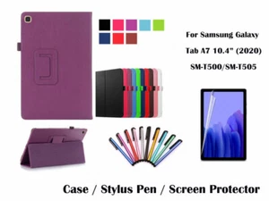Folding Flip PU Leather Case Cover for Samsung Galaxy Tab A7 10.4 (2020)T500/505 - Picture 1 of 10
