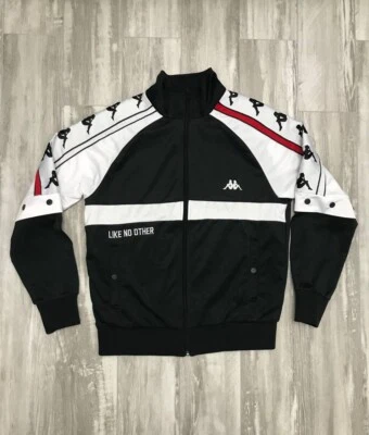 Kappa Men's Full Zip Track Jacket Size Small Black And White - Image 1 of 4