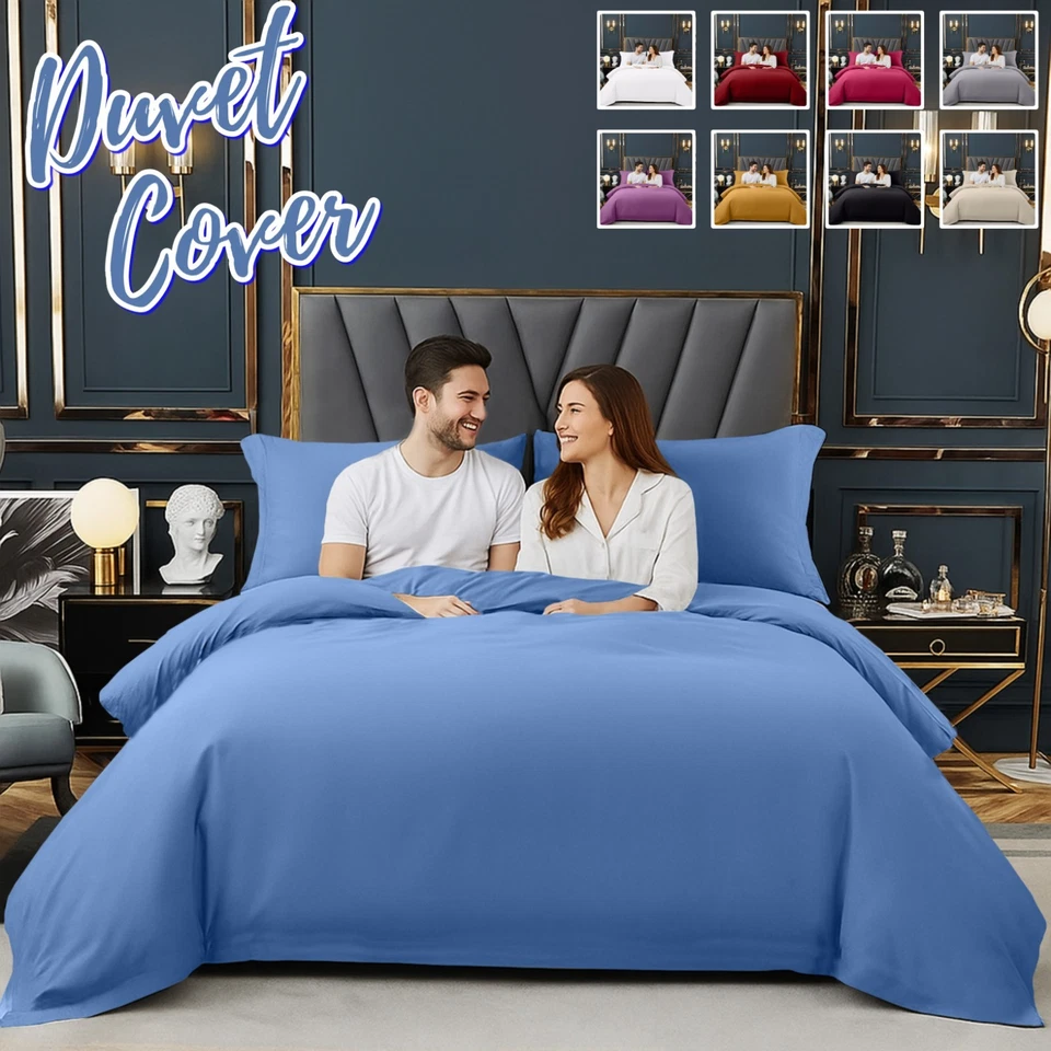 DUVET COVER SET REVERSIBLE QUILT COVERS BEDDING SETS WITH PILLOW SHAMS ALL SIZES - Image 1 of 1