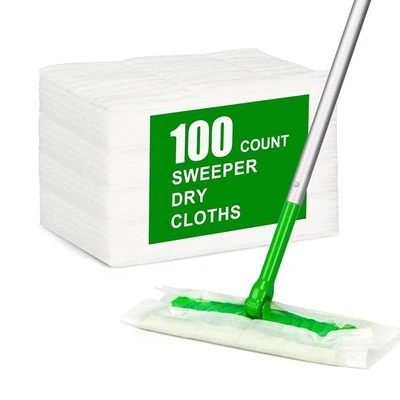100 Pack Dry Sweeper Cloths for Sweeper Mop, Dry Mop Refill P7981 - Image 1 of 4