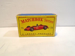 Matchbox 73 Ferrari F1 Racing Car D type Box - Vintage 1964 Lesney England - Picture 1 of 6