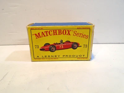 Matchbox 73 Ferrari F1 Racing Car D type Box - Vintage 1964 Lesney England - Image 1 of 4