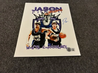 Foto firmada por Jason Williams de 8x10 Beckett certificado de autenticidad chocolate blanco Sacramento Kings Foto 1 de 2