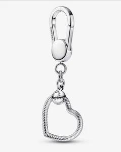 Pandora Moments Small Heart Bag Charm Holder Key Chain 392238C00 Retired & Rare - Picture 1 of 8