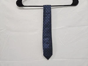 Pierre Cardin Slim Tie Blue Geometric Square Pattern Polyester 3" x 58" - Picture 1 of 2