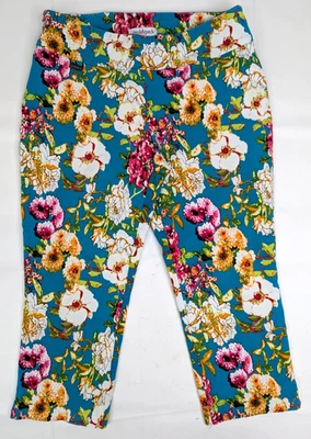 Peck & Peck Multicolor Floral Capris, Women 10P (Petite) 29x20.5 Colorful Flower - Image 1 of 4