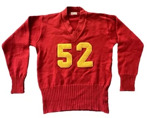 Sand Strick USC Trojaner Vintage 1920’s-1950’s rot Wolle Fußball Pullover Gr. 44 - Bild 1 von 11