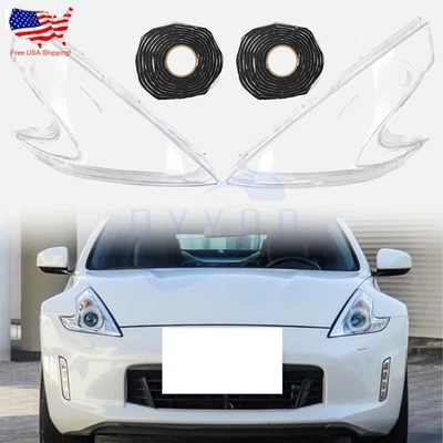 A Set Front Headlight Lens Cover +Glue For Nissan 370Z 2009-2021 - Image 1 of 4