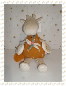 Doudou Peluche d'Eveil Musicale Girafe Tiga  Ocre Crème .... Noukies Noukie's - Picture 1 of 10