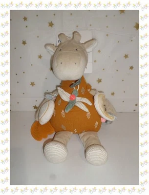 Doudou Peluche d'Eveil Musicale Girafe Tiga  Ocre Crème .... Noukies Noukie's - Photo 1/4