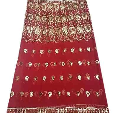 Vintage Dupatta Chiffon Georgette Floral Embroidered Long Stole Wrap scarf Hijab - Image 1 of 4