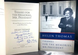 Helen Thomas ~ Firmado ~ Gracias por los recuerdos, Sr. Presidente ~ Autógrafo - Imagen 1 de 6