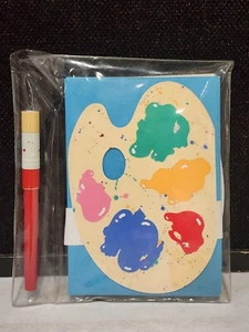 8 NEW VINTAGE HALLMARK BLANK ARTIST PALETTE NOTE CARDS WITH STICKERS - Picture 1 of 2
