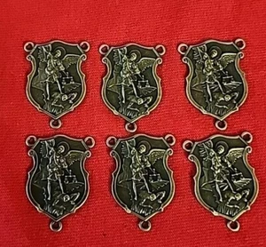  8 CHRISTIAN CATHOLIC  ROSARY  Centerpiece ST.  Michael Guardian Archangel - Picture 1 of 7