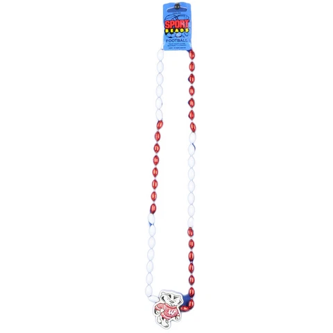 NCAA Wisconsin Badgers Sport Beads College Football Game Mardi Gras Necklace Cover