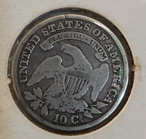 1830 Philadelphia Mint Silver Capped Bust Dime Cover
