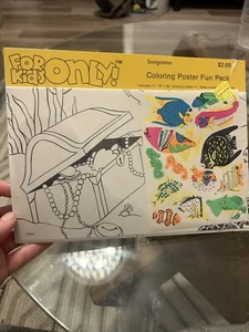 NUEVO Paquete divertido póster para colorear vintage de los años 90 solo para niños Sangamon  - Imagen 1 de 6