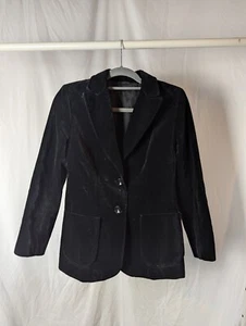 Size 10 Black Elegant Velvet Suit Blazer Women's Luxury Garment - Picture 1 of 2