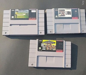 SNES LOT  NBA Live 95, SUPER Pinball, PEBBLE BEACH Golf Links  AUTH. NINTENDO 85 - Picture 1 of 4