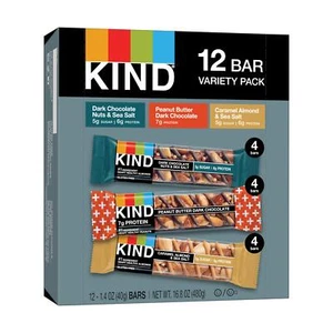 Nut Bars Favorites Variety Count, 1.4 Ounce, 12 Count, Dark Chocolate Nuts an... - Picture 1 of 6