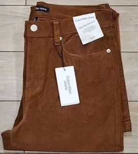 NWT Calvin Klein Jeans Pants Women’s 10/30 Brown High Rise Bootcut Corduroy - Picture 1 of 8