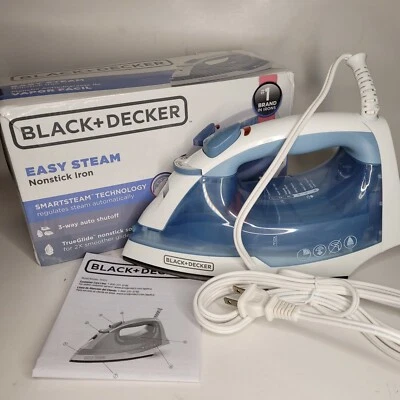 BLACK+DECKER Plancha Antiadherente Vapor Fácil Azul y Blanco IR40V NUEVO Caja Abierta Foto 1 de 4