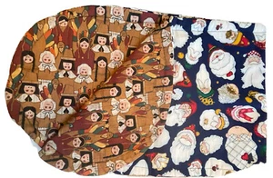 Thanksgiving Christmas Quilted Reversible Table Runner Dual Sides Oval 42”x13” - Picture 1 of 3