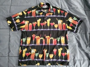 FIVE CROWN Vintage COCKTAIL MIMOSA MARTINI ALCOHOL Hawaii XXL Hemd 2XL - Bild 1 von 5