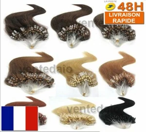 25 50 100 EXTENSIONS 100% CHEVEUX NATURELS REMY POSE A FROID EASY LOOP 53CM AAA - Imagen 1 de 15