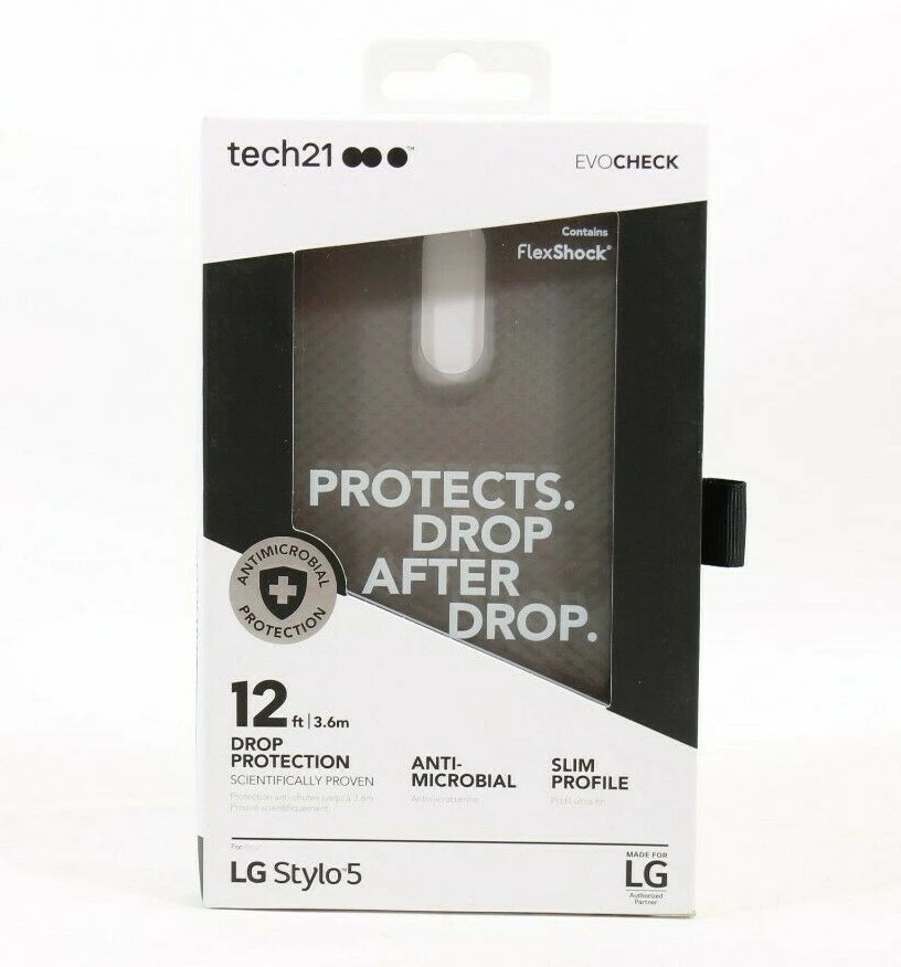 Tech21 Evo Check Series Gel Case for LG V50 ThinQ - Smokey Black - New - Image 1 of 1