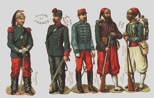 Military Soldiers of France, paper scrap Tuck Giant Relief 267 - Picture 1 of 2