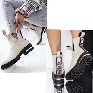 Zapatos de mujer botines de gamuza sintética tacón de bloque - Imagen 1 de 6