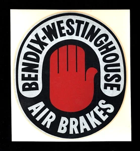 orig./Rare! 1950 Bendix-Westinghouse AIR BRAKES **Truck/Train REFLECTOR DECAL** - Picture 1 of 2