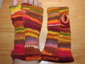 HANDGESTRICKTE Wollhandschuhe Vlies gefütterter Handschuh Handgelenkwärmer Skiwolle Handschuh - Bild 1 von 31