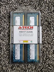 A-Tech Premium Memory 8GB  DDR3L 1600MHz PCL3-12800 1Rx8 1.35V Non-ECC DIMM x2pc - Picture 1 of 2