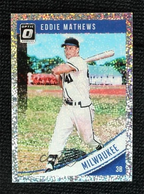 2018 Panini Donruss Optic White Sparkle Prizm Eddie Mathews #69 HOF - Image 1 of 2
