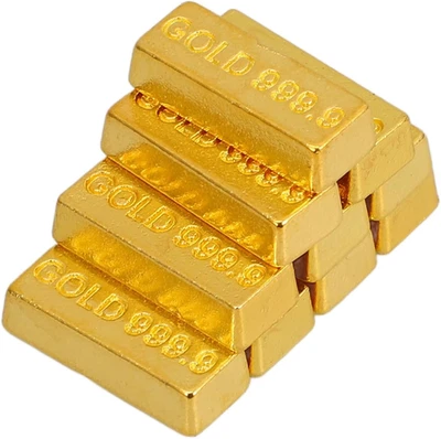 Barra de oro de 40 piezas: barras de oro falsas para decoraciones de fiesta temática de casino pirata caramelo Foto 1 de 4