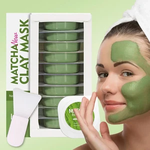 New Matcha Clay Face Mask Deep Cleansing 10psc Set With Applicator Gift Set - Picture 1 of 5