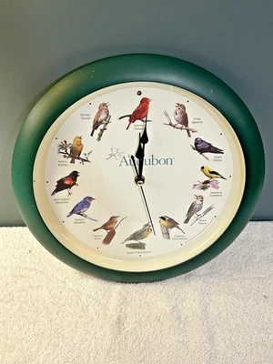 Reloj National Audubon Society Canto por Hora N American Canción Pájaros 12" Verde Foto 1 de 4
