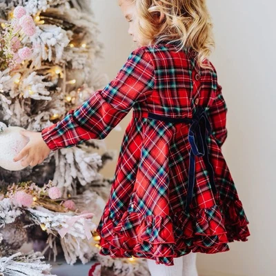 Vestido de Navidad con volantes a cuadros Sweet Honey - 6 años Foto 1 de 4
