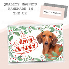 MERRY CHRISTMAS ✳ DACHSHUND ✳ LARGE FRIDGE MAGNET ✳ GIFT FOR DOG LOVER
