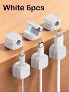 6PCS Cable Holder Magnetic Cable Wire Clip Tidy Cord Lead Organizer USB Charger - Afbeelding 1 van 14